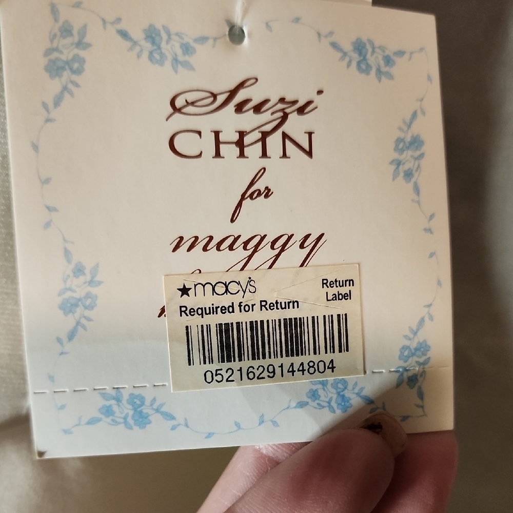 Suzi Chin for Maggy Boutique Cream Draped Midi Dress With Jewels - Picture 2 of 15